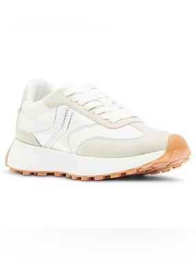 Steve Madden White and Silver Sneakers